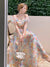 2022 Summer French Vintage Floral Dress One-shoulder Puff Sleeve Sexy Backless Slip Dresse Elegant Temperament Women&#39;s Clothing