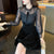 Autumn Winter New Women&#39;s Elegant Black Sequins Mesh Lace Hollow out Velvet Sheer Sleeve Slim Night Club Party Dress Spring 2023