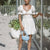 White dress short sleeve Summer dresses for women 2022 fashion mini dress women elegant vintage puff sleeve dresses white