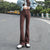 ZOENOVA Flared Jeans Femme Street Low Waist Horn Pants Japanese Brown Elastic  Korean Fashion Casual Cotton Y2k Women Trousers