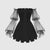 Goth Women Black Long Sleeve Gothic Dress Vintage Elegant Office Lady Date Night Dresses Fashion A-Line Cool Girls Female Dress