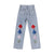 Harem Pants Vintage High Waist Jeans Boyfriend Women&#39;s Full Length Mom Jeans Cowboy Denim Pants Vaqueros Mujer Poker Embroidery