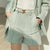 Amii Minimalism Spring Suit Office Lady Blazer  Women Lace Vneck Tanks High Waist Women Pants Female Shorts 12060909