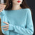 Trendy Style One-Line Ready-To-Wear Pure Wool Sweater Women&#39;s Hollow Knitted Pullover Autumn and Winter Rolled Edge O-Neck Top