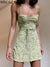 Floral Print Short Summer Dress 2022 Spaghetti Strap Boho Mini Dress Beach Sundress Bandage Backless Sexy Dress