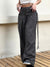 HEYounGIRL Shirring Casual Wide Leg Pants Women High Waist Street Basic Loose Sweat Trousers Korean Retro Gray Office Lady Pants
