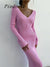 Piednoir Solid V Neck Sexy Knitted Sweater Dress Women Long Sleeve Bodycon Maxi Dress 2022 Autumn Winter Slim Dresses Vestidos