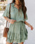 Summer short dresses for women v-neck butterfly sleeve party dresses loose solid green dress 2022