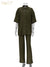 Clacive Causal Loose Trouser Suits Autumn Short Sleeve Blouse With High Wasit Pants Set Women Elegant Brown 2 Piece Pants Sets