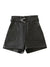 TRAF Women Chic Fashion With Belt Faux Leather Shorts Vitnage High Waist Zipper Fly Pockets Female Short Pants Mujer