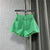Women&#39;s Denim Shorts High Waist Casual Solid Zipper Fly Fashion Shorts Loose Sexy Green A-shaped Hot Pants 2022 New Summer