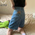 Blue Woman&#39;s Jean Shorts High Waist Summer Wide Leg Pants Baggy Chic Design Streetwear Embroidery Fashion Straight Denim Shorts