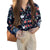 Blouse Women Spring and Summer Fahsion Loose Flower Top Long Sleeve Chiffon Shirt Girl Size Blusas Ropa De Mujer