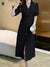 Women&#39;s Summer Elegant Casual Midi Shirt Dress Short Sleeve Vintage Pleated Party Black Vestidos Female Fashion Korean Clothes