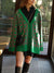 Women&#39;s Long Cardigan Pockets Single Breasted Fashion Green Cardigan New Autumn and Winter Vintage Knitted Long Sleeve Coat