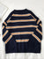 Vintage Stripe Sweaters Women Loose Oversize Korean Style Pullover Top Autumn Winter Long Sleeve  Knitted Sweater Femme