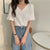 Women&#39;s V-Neck Knitted Short-sleeved T-shirt Summer Korean Version 2022 New Loose And Thin Short All-match Bottoming Top