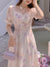 Fashion Summer Women Elegant Casual Midi Dresses French Style Lady Female Fashion Vintage Robe Vestidos Clothes