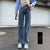 2022 New Spring Autumn Wide Leg Pants Women Jeans High Waist Slouchy Black Straight Denim Trouser High Street Design Streetwear