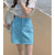 2022 Summer Women&#39;s New Candy-colored Denim Skirt Korean Version High-waisted Slim All-match Retro Hip A-line Skirt