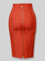 16 Colors XL XXL Sexy Solid Zipper Orange Blue Black Red White Pink Bandage Skirt Women Elastic Bodycon Summer Pencil Skirt 58cm