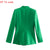 FP TO LOVE Woman Pale-Yellow Blazers High Street 2022 Spring Autumn Button V-Neck Straight New Arrivals Green Outwear