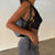 2022 Women&#39;s Summer New Style Pocket Collar Open Back Suspender Vest Strap Hanging Neck Ultra Short Top Sleeveless Vests Traf