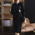 2022 autumn and winter new polo collar wool dress women&#39;s mid-length knitted loose bottoming skirt women