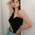 Summer New Black Camisole Women French Design Beautiful Back Bow Cropped Tops Outwear Female  2022