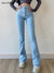 Okuohao 2022 New Flared Jeans High Waist Hip Lift Sexy Fashion High Quality Comfy Slim Trousers Streetwear Womens Korean Style