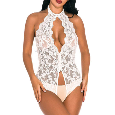 New Sexy Lace Bud Sling Women Bodysuit Teddy Lingerie Strap Floral Snap Erotic Lingerie Crotch Body Sculpting Skin-Friendly