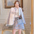 2021 Autumn Winter Houndstooth Skirt Suit Women Elegant Single-breasted Coats High Waist Bag Hip Skirt Korean Sweet 2 Piece Sets