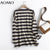 AOMO Women High Quality Striped Print Sweatshirts Oversize Long Sleeve O Neck Loose Pullovers Female Tops 6D42A