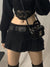 ALLNeon Pastel Goth Low Waist Black Micro Skirts Y2K Streetwear Pockets Patchwork A-line Skirt E-girl Aesthetics Outfits Zipper