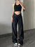 Casual High Waist Cargo Pants Woman Vintage Black Baggy Denim Trousers Slim 2022 Autumn Korean Fashion Wide Leg Jeans Design