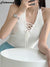 Sexy Y2K Camis Women Fashion Slim V-neck Halter Vest Solid Color Woman Bandage Crop Tops Summer New