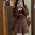 HOUZHOU Brown Pleated Skirt Women Autumn 2022 Vintage Y2K Korean Style High Waisted A-line Mini Skirts for Girls Preppy Style