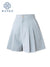Shorts Women Summer Button Knee-length Solid Wide-leg Loose Drape Korean-style Casual Womens Office BF Streetwear Fashion Simple