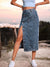 2022 Fashion New Single Breasted Knee Length Denim Skirt Women Streetwear Casual Pocket High Waist Straight Jeans Skirt