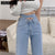 spring 2022 womens fashion high waist aesthetic Women&#39;s Wide leg jeans baggy woman denim capris Pants jean mom jeans trousers