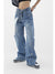 2022 Fall Winter Women New High Waist Wide Leg Loose Denim Pants American Style Vintage Blue Dilapidated Ripped Jeans Trousers