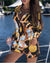 Summer Women Two Piece Set Eyelet Embroidery Buttoned Shirt Top &amp; Pocket Design Shorts Set 2022