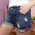 Autumn Denim Shorts For Women Sexy Mini Shorts Women&#39;S Rivet Holes Jeans Low Waist Shorts Without Belt Ripped Denim Short J2305