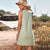 Summer New Women&#39;s Short Skirt Pleated Cotton Linen Vest Dress
