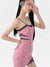 Women&#39;s Sexy Spaghetti Strap Dress Lace Mesh Patchwork Sleeveless Solid Party Vestidos Fashion Harajuku Bodycon Dresses Ladies