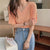 Women&#39;s V-Neck Knitted Short-sleeved T-shirt Summer Korean Version 2022 New Loose And Thin Short All-match Bottoming Top