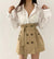 Double Breasted Drawstring Chic Pockets Skirt Solid Color High Waist Fashion Skirt suits Women All-match A-line Femme Jupe
