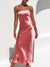 Julissa Mo 2022 Satin Basic Strapless Club Sexy Maxi Dress Backless Slim Hollow Out Women Party Dresses Summer Elegant Vestidos