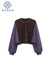 2022 New Women Autumn Winter Crew-neck Contrast Color Puff Long Sleeve Knitwear Coat Loose Casual Lady Knitted Cardigan Sweater