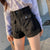 YUANYUANJYCO Korean Fashion Streetwear High Waisted Cotton Denim Shorts Women Summer A-Line Pockets Ladies Jean Short Bottoms